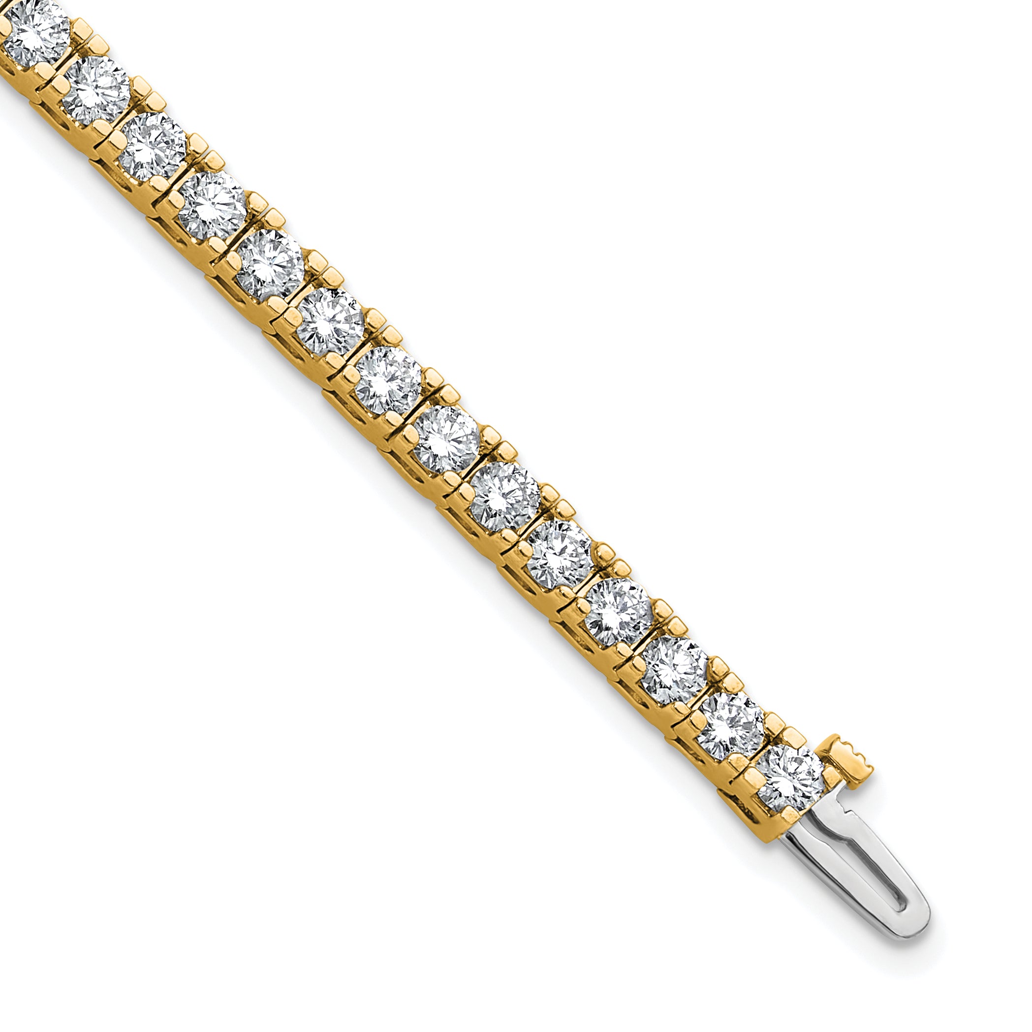 14k Complete 6.44 carat Round VS Diamond 4-prong 7 inch Tennis Bracelet