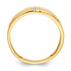 14k with Rhodium Men's .01ct. Diamond Trio Cross Wedding Band