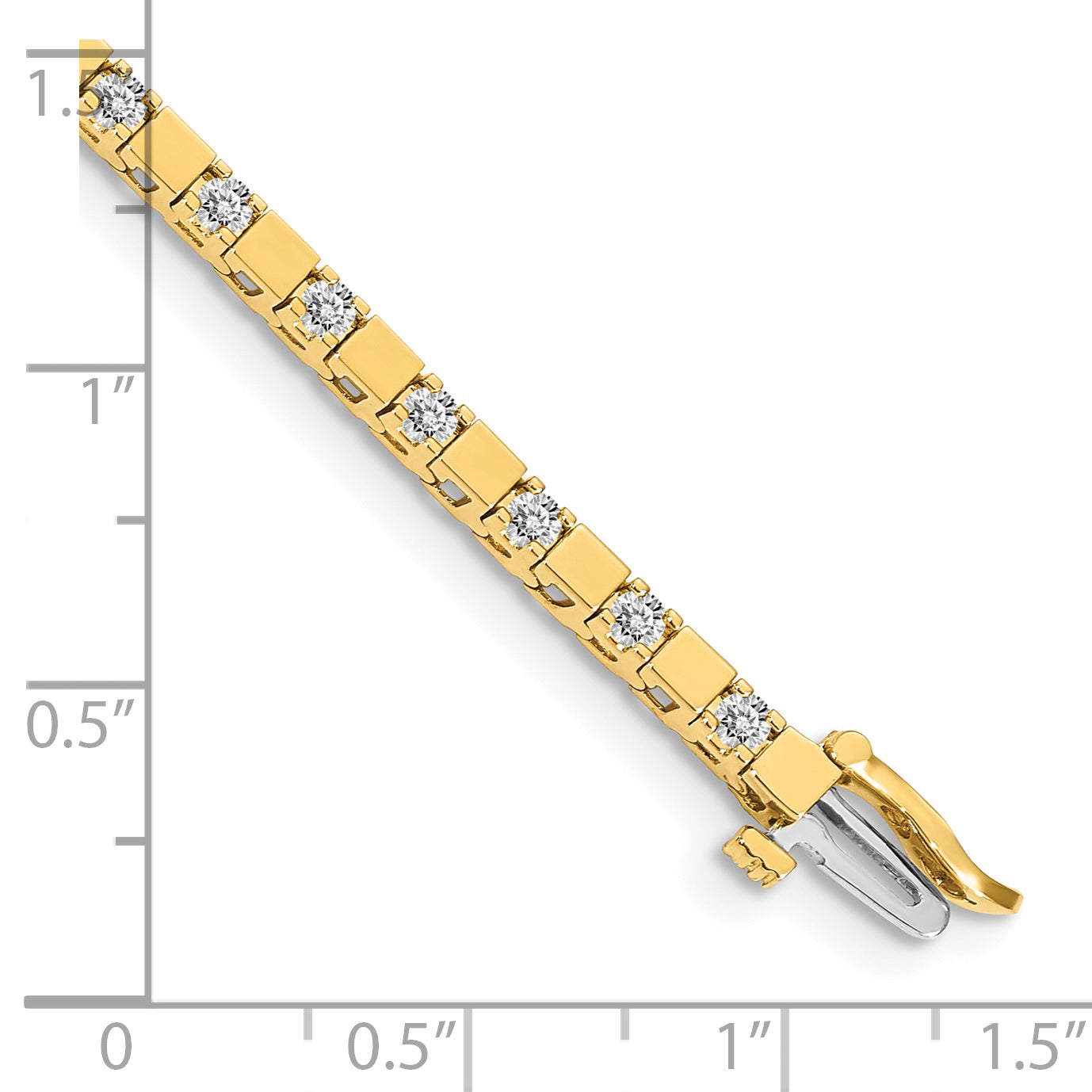 14k Holds 1.1 carat 28-2.1mm Round Diamond Square Link 7 inch Tennis Bracelet Mounting (No Stone Included)