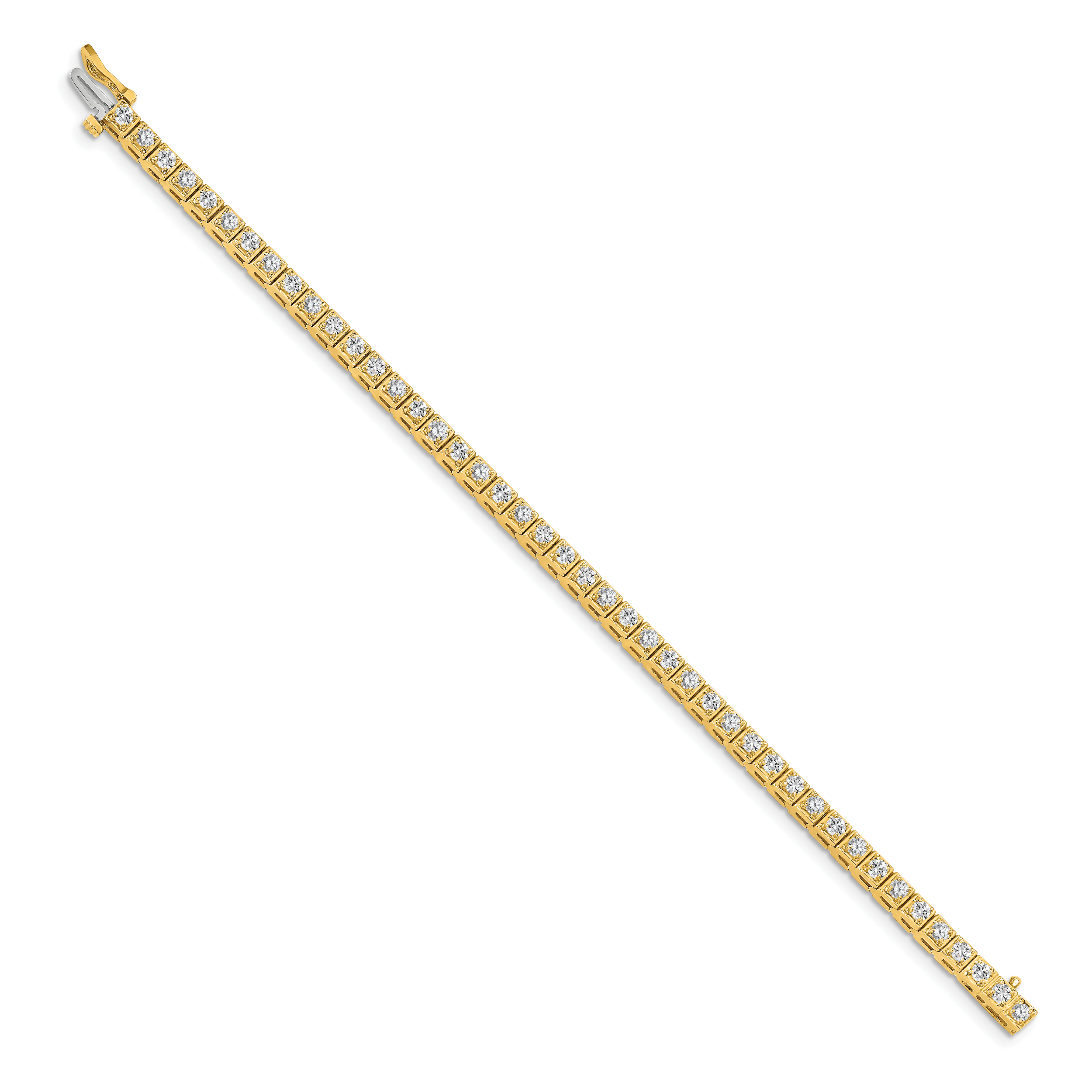 14k Holds 1.75 carat 44-2.2mm Round Diamond 4-prong 7 inch Tennis Bracelet Mounting (No Stone Included)
