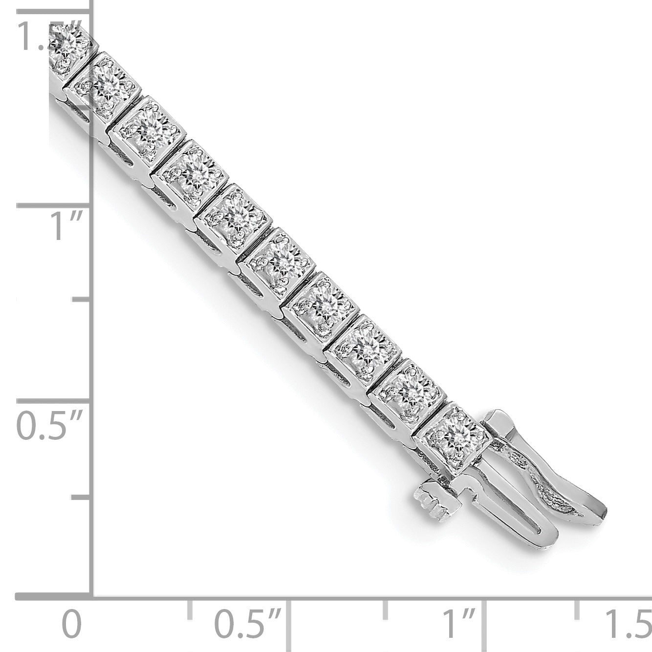14k White Gold Holds 1.75 carat 44-2.2mm Round Diamond 4-prong 7 inch Tennis Bracelet Mounting (No Stone Included)