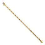 14k Complete 1 carat Round AA Diamond Bar Link 7 inch Tennis Bracelet
