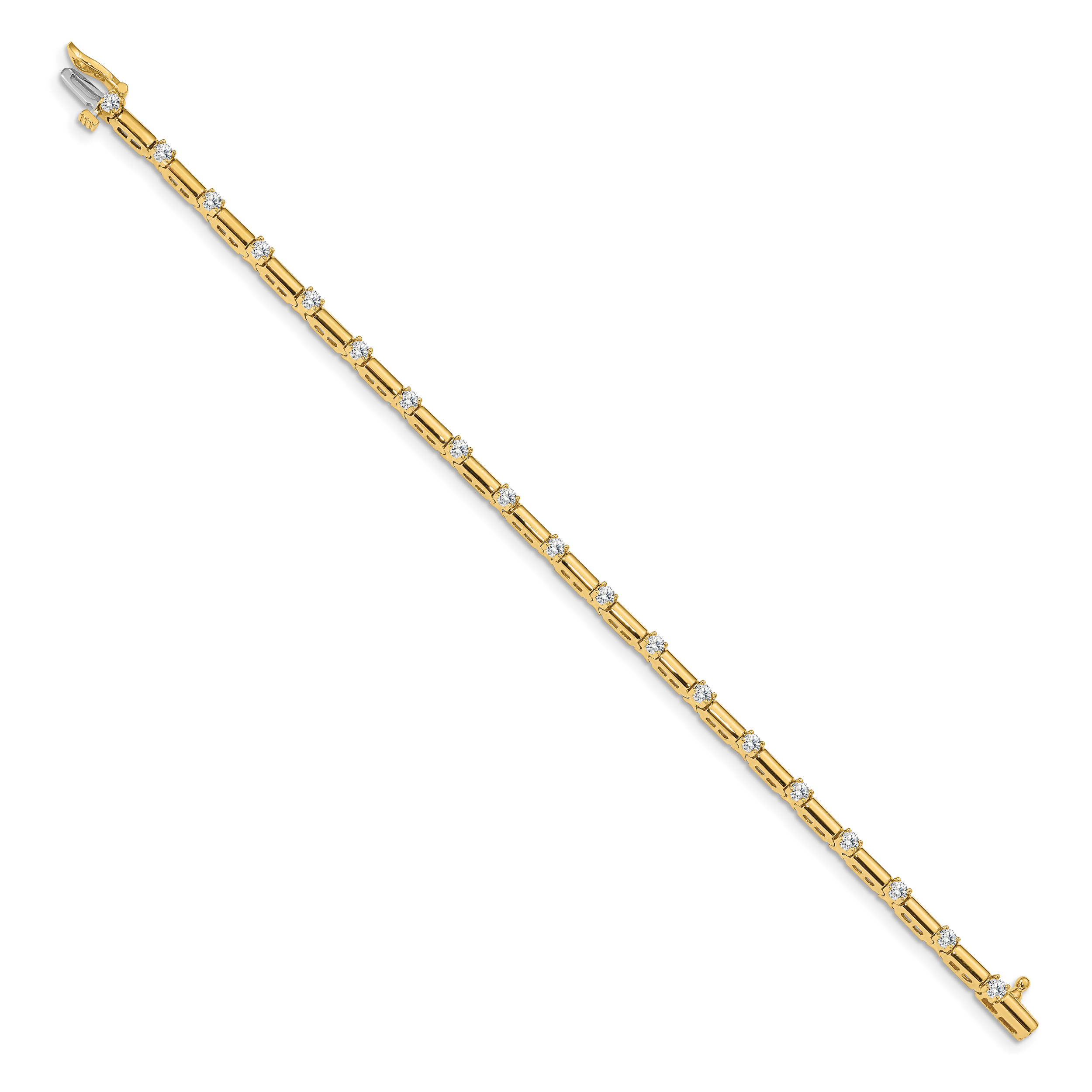 14k Complete 1 carat Round VS Diamond Bar Link 7 inch Tennis Bracelet Secondary image