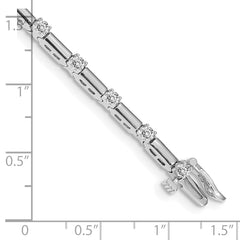 14k White Gold Holds 1 carat 19-2.4mm Round Diamond Bar Link 7 inch Tennis Bracelet Mounting (No Stone Included)