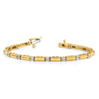 14k Complete 2.1 carat Round VS Diamond Bar Link 7 inch Tennis Bracelet
