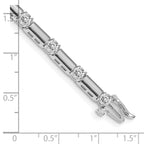14k White Gold Holds 2.1 carat 15-3.3mm Round Diamond Bar Link 7 inch Tennis Bracelet Mounting (No Stone Included)