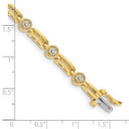 14k Holds 3/4 carat 11-2.6mm Round Diamond 4-prong Bar Link 7  inch Tennis Bracelet Mounting (No Stone Included)
