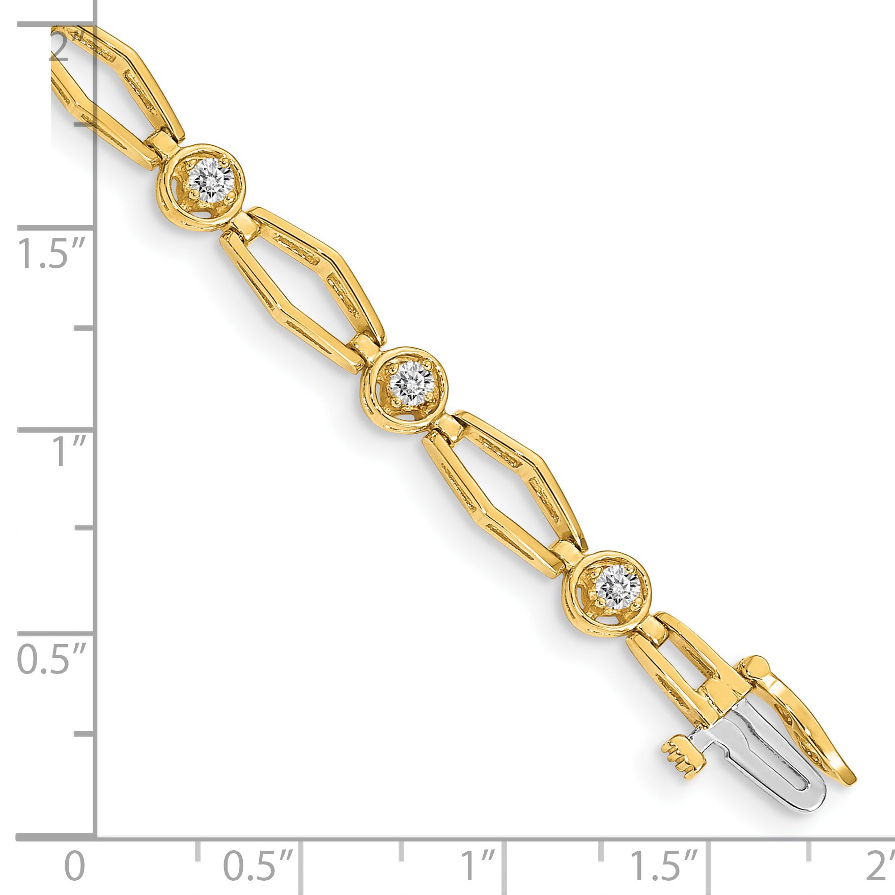 14k Holds 3/4 carat 9-2.7mm Round Diamond Fancy Link 7 inch Bracelet Mounting (No Stone Included)