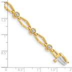 14k Holds 3/4 carat 9-2.7mm Round Diamond Fancy Link 7 inch Bracelet Mounting (No Stone Included)