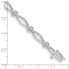 14k White Gold Holds 3/4 carat 9-2.7mm Round Diamond Fancy Link 7 inch Bracelet Mounting (No Stone Included)