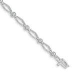 14k White Gold Holds 3/4 carat 9-2.7mm Round Diamond Fancy Link 7 inch Bracelet Mounting (No Stone Included)