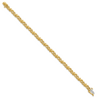 14k Holds 1.17 carat 30-2.1mm Round Diamond Fancy Swirl 7 inch Tennis Bracelet Mounting (No Stone Included)