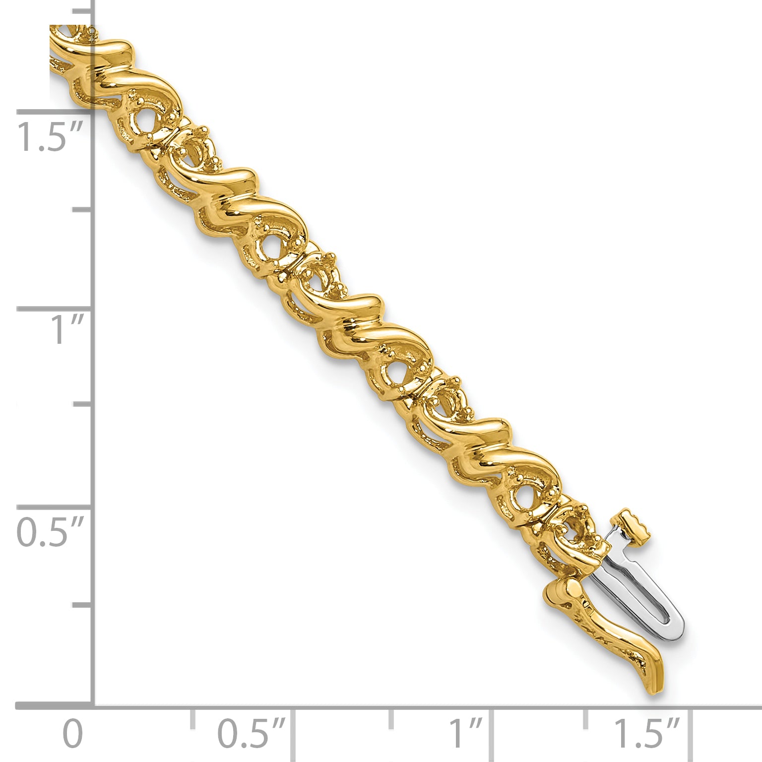 14k Holds 1.17 carat 30-2.1mm Round Diamond Fancy Swirl 7 inch Tennis Bracelet Mounting (No Stone Included)