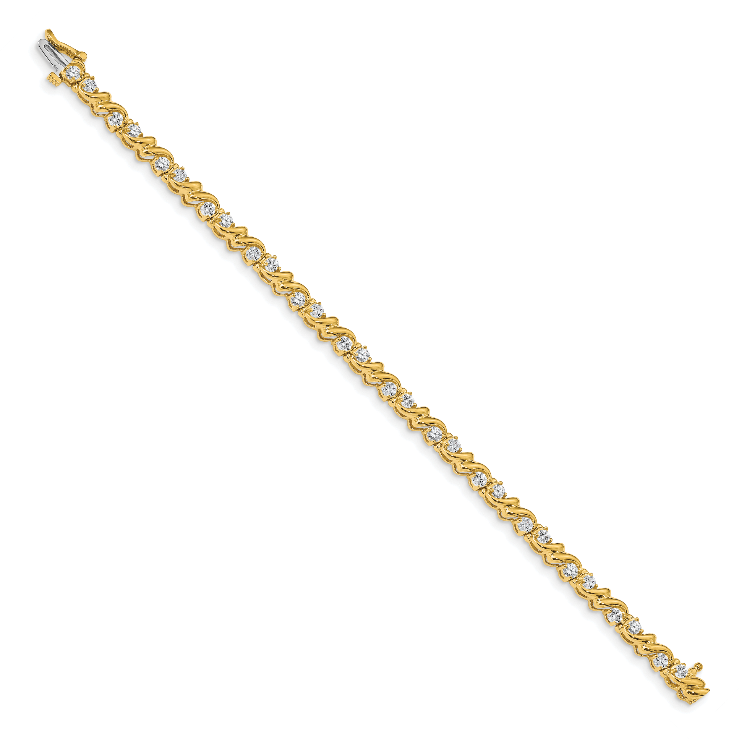 14k Holds 1.45 carat 28-2.4mm Round Diamond Fancy Swirl 7 inch Tennis Bracelet Mounting (No Stone Included) Secondary image