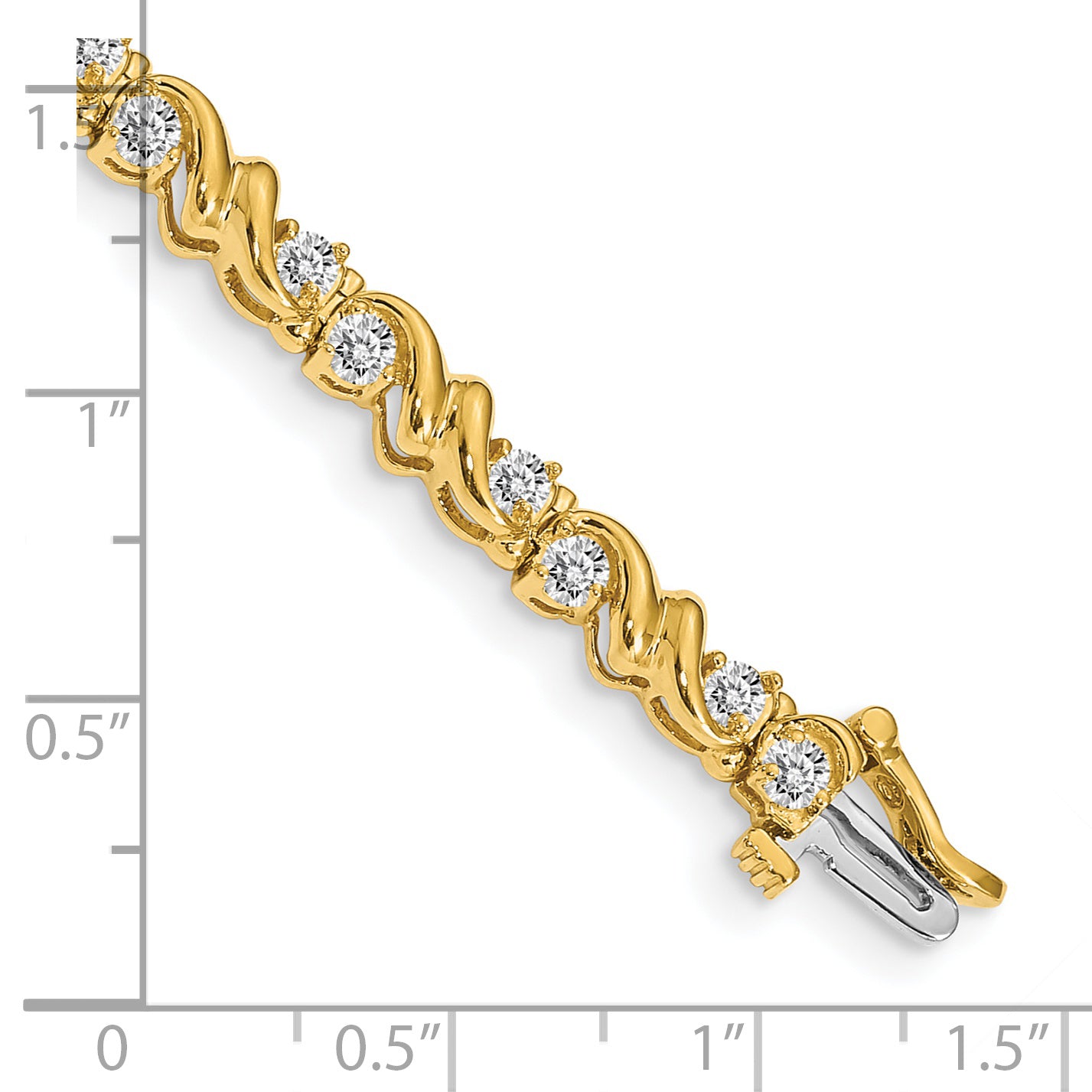 14k Holds 1.45 carat 28-2.4mm Round Diamond Fancy Swirl 7 inch Tennis Bracelet Mounting (No Stone Included)