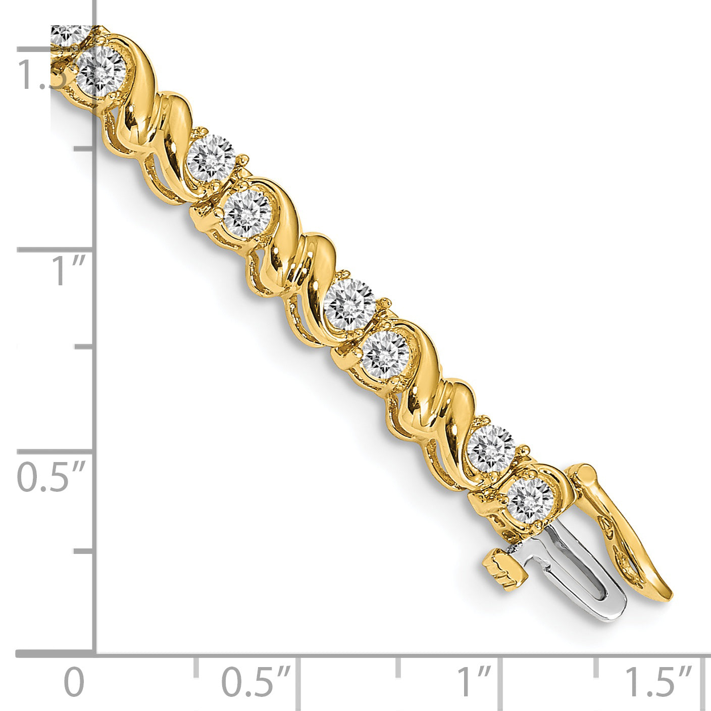 14k Holds 2.88 carat 28-3mm Round Diamond Fancy Swirl 7 inch Tennis Bracelet Mounting (No Stone Included)