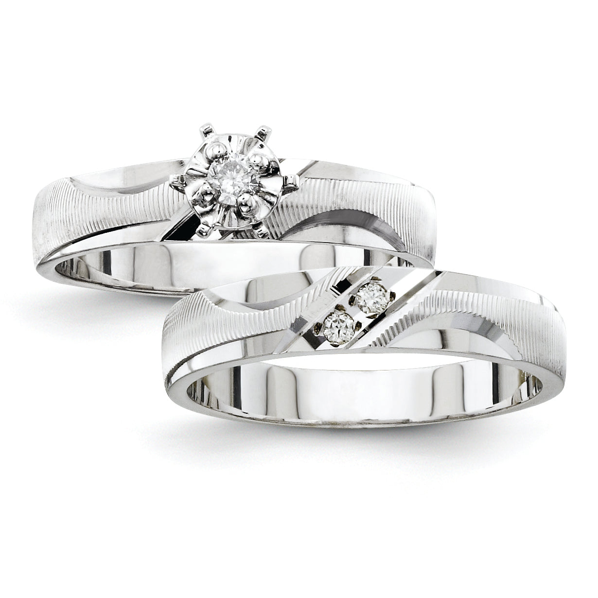 14k White Gold Engagement (Trio) Mounting (No Stone Included)