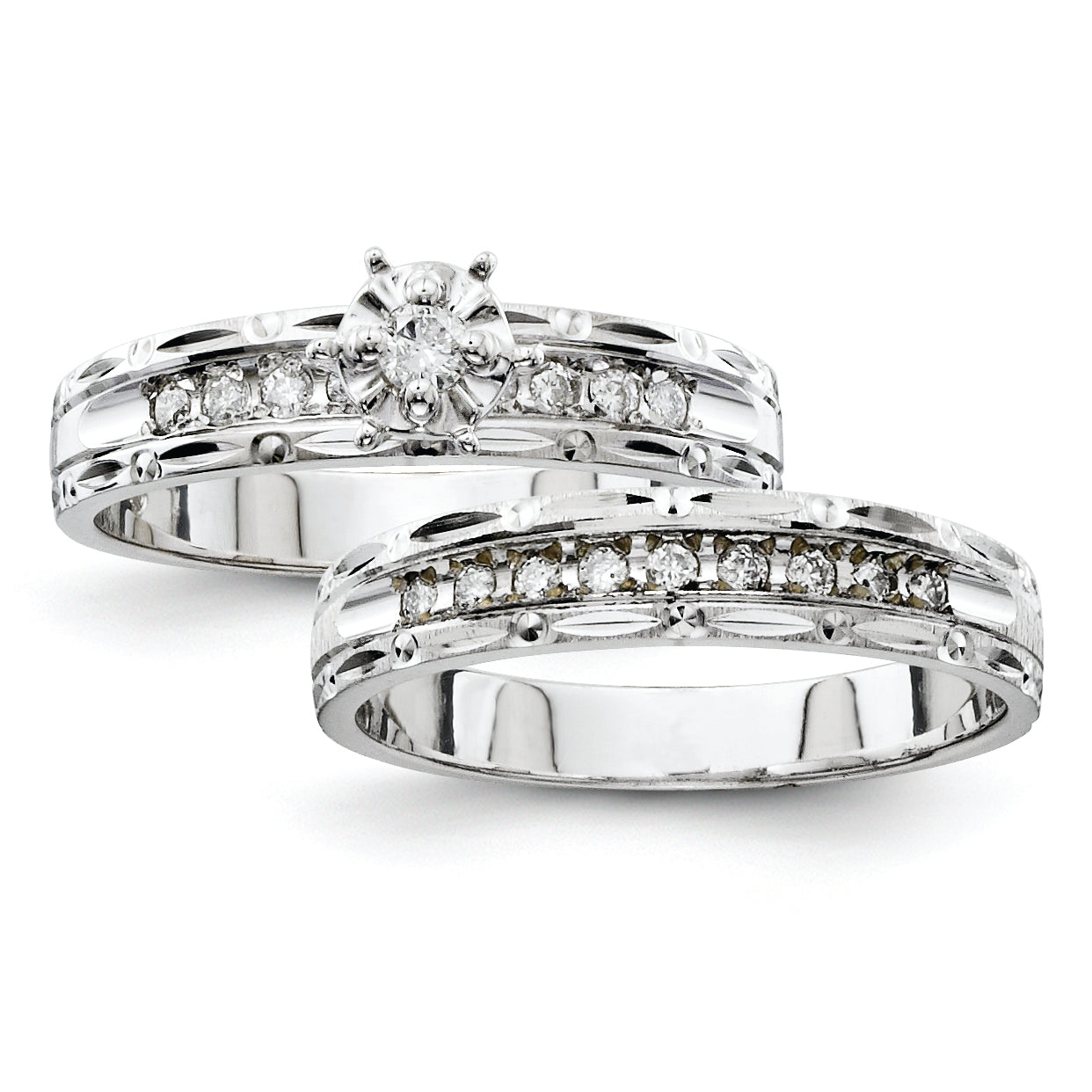 14k White Gold Engagement (Trio) Mounting (No Stone Included) Secondary image