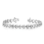14k White Gold Holds 24 Stones up to 2.75mm Heart-Shaped Add-A-Diamond 7 inch Bracelet