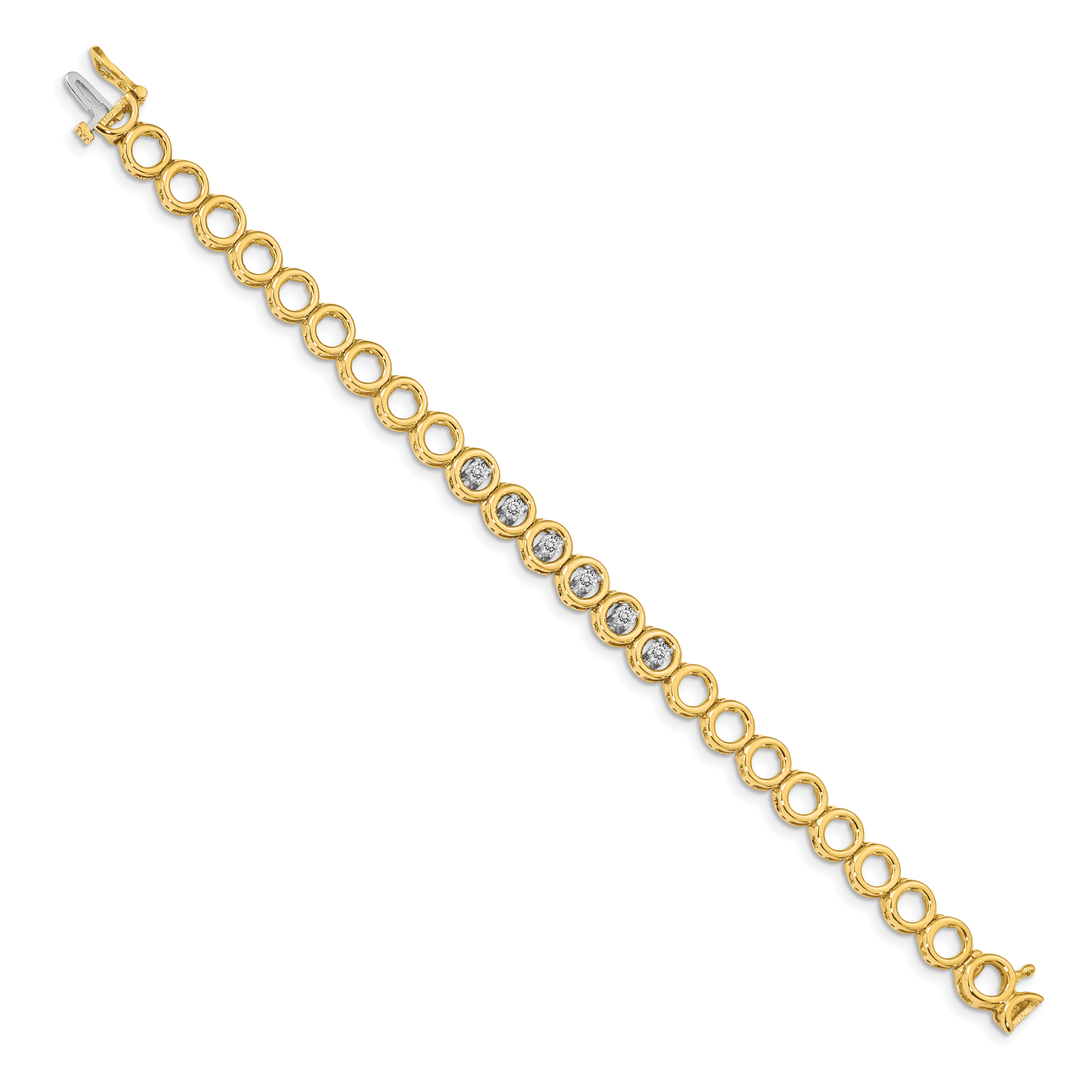14k Complete 1/2 carat Round AAA Diamond Circle Add-a-Diamond 7 inch Tennis Bracelet