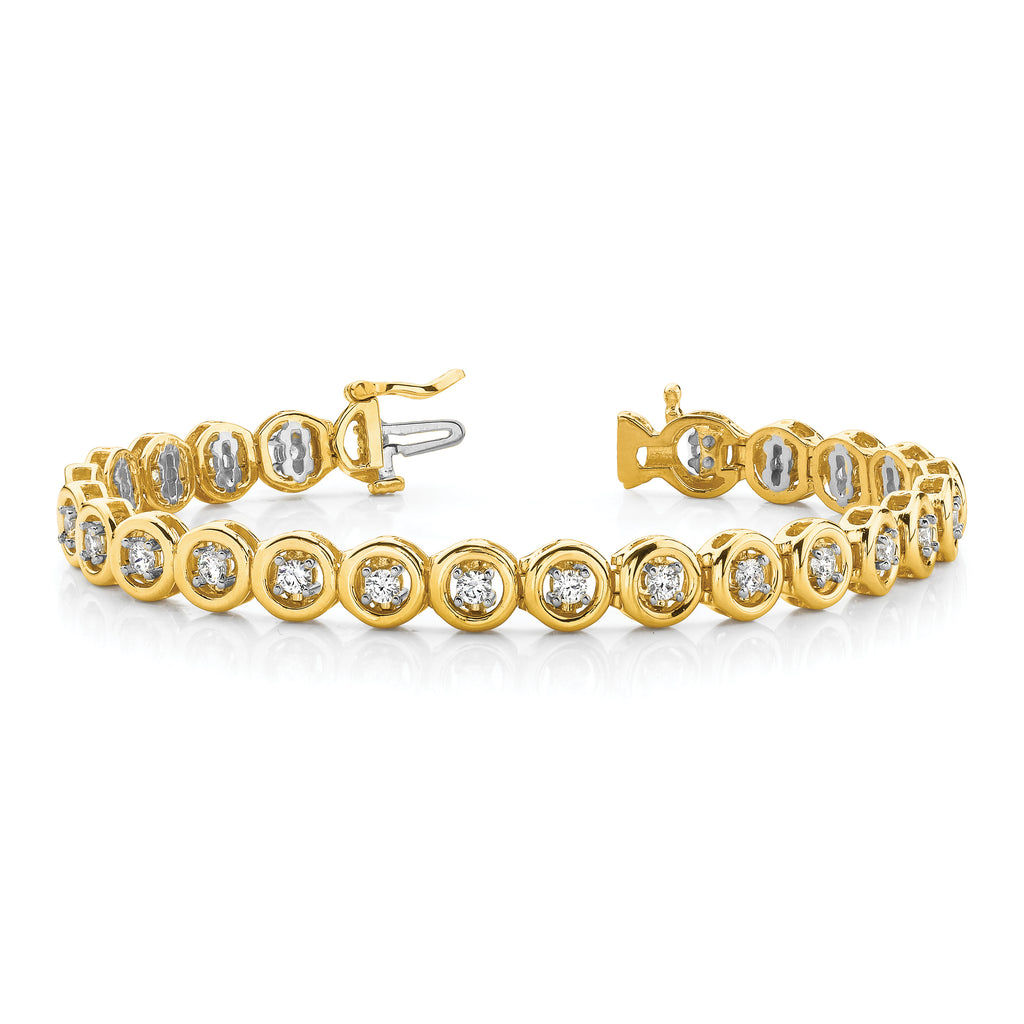 14k Complete 1/2 carat Round AA Diamond Circle Add-a-Diamond 7 inch Tennis Bracelet