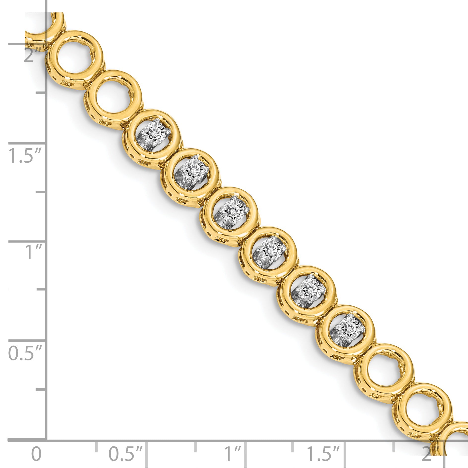 14k Complete 1/2 carat Round A Diamond Circle Add-a-Diamond 7 inch Tennis Bracelet
