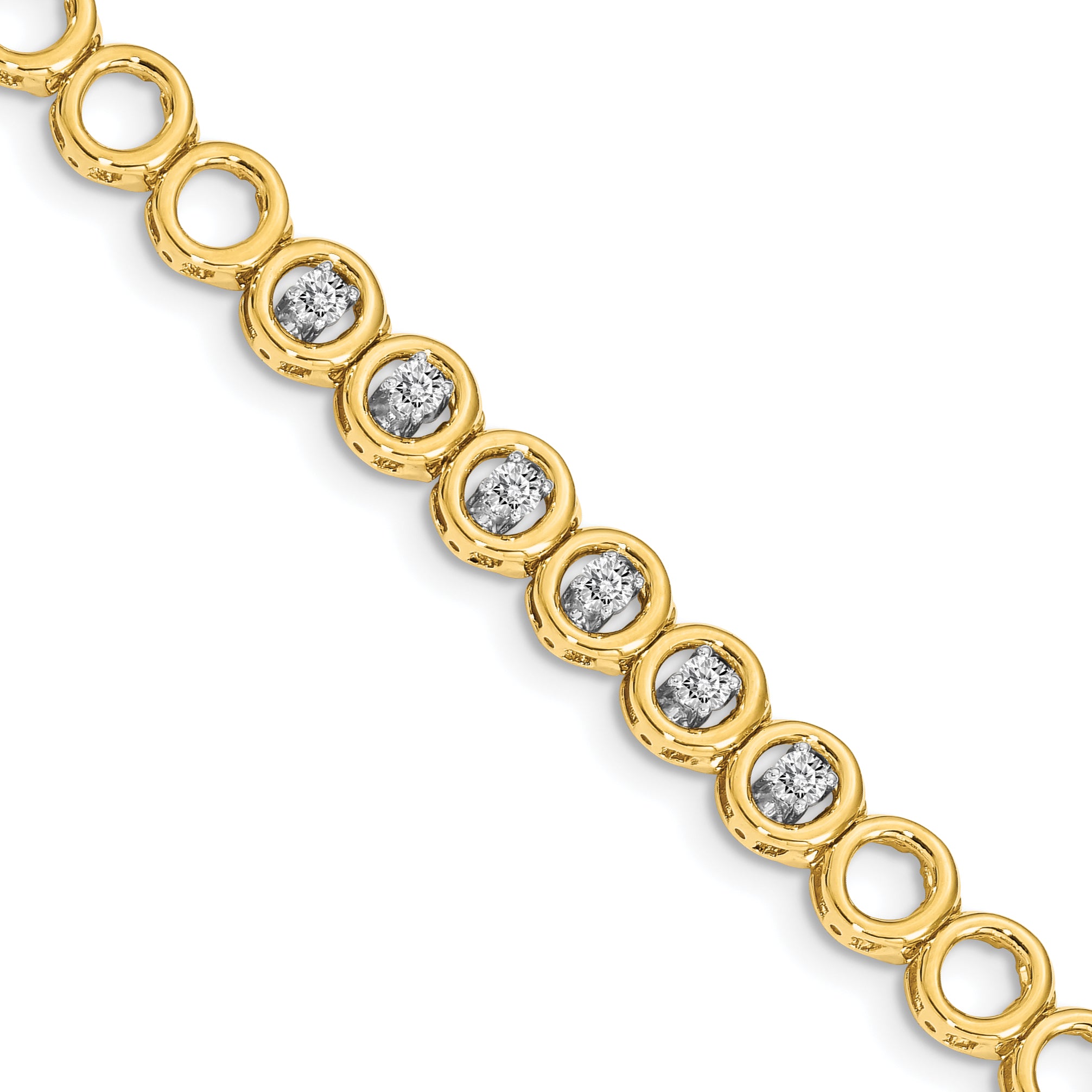 14k Complete 1/2 carat Round A Diamond Circle Add-a-Diamond 7 inch Tennis Bracelet