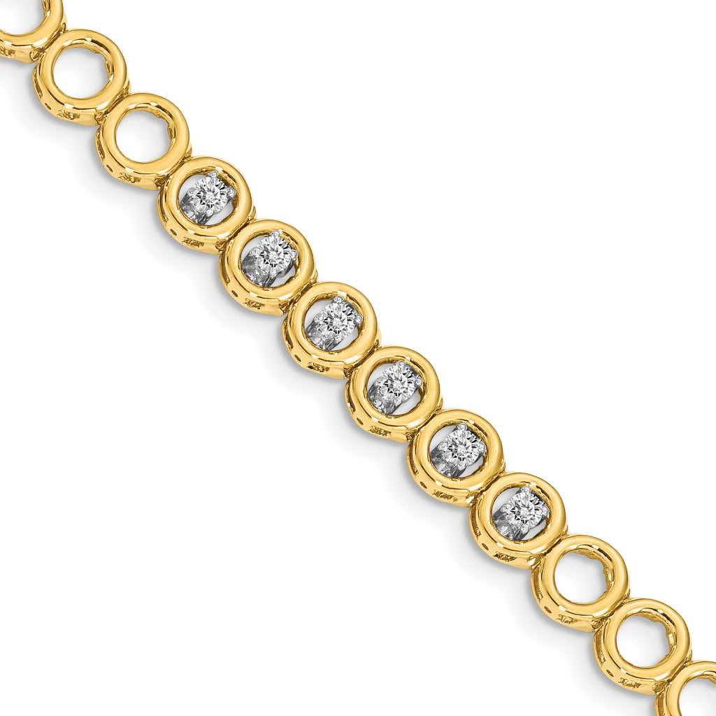 14k Complete 1/2 carat Round AA Diamond Circle Add-a-Diamond 7 inch Tennis Bracelet