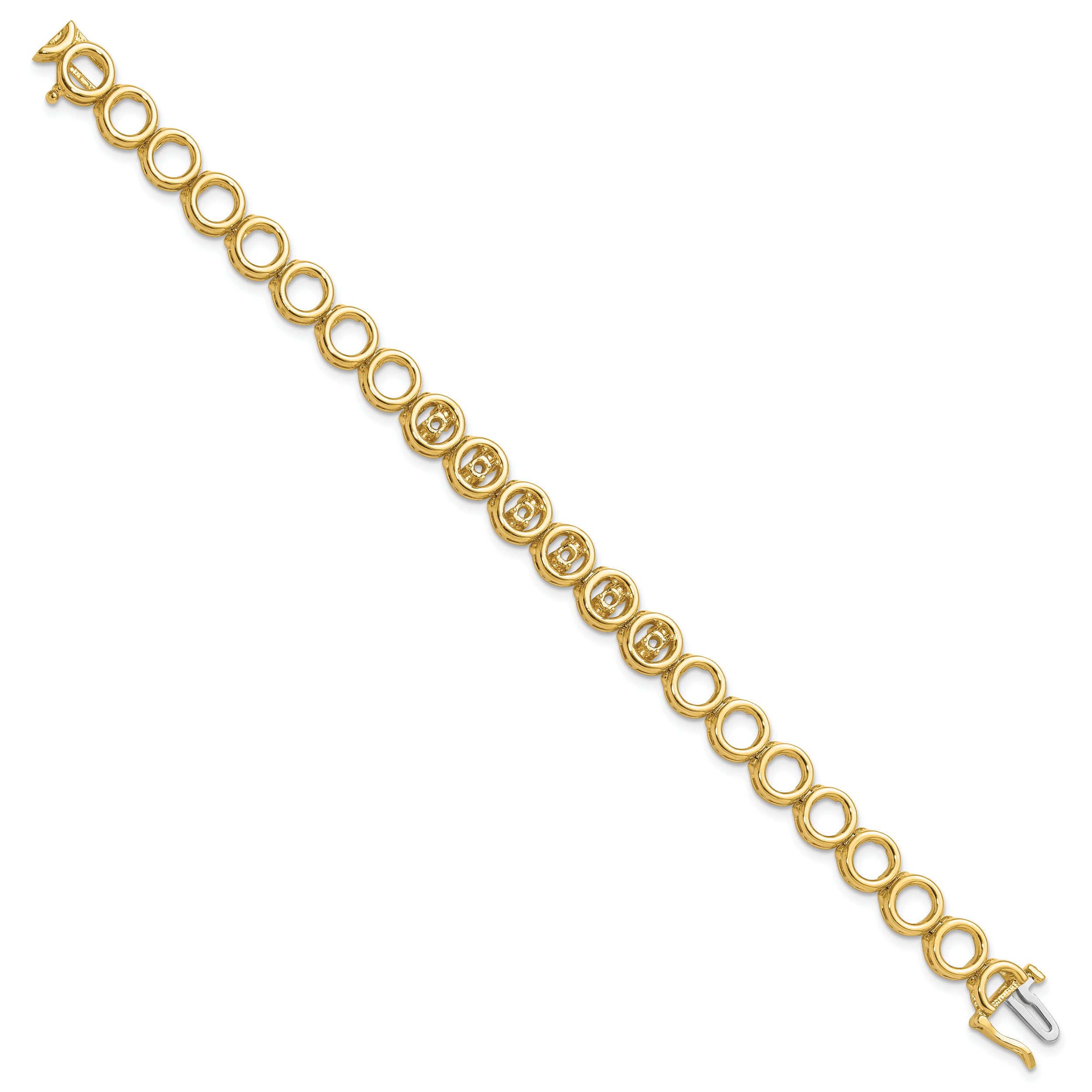 14k Holds 3/4 carat 6-3.2mm Circle Add-a-Diamond 7 inch Tennis Bracelet Mounting (No Stone Included) with 6 Heads Secondary image