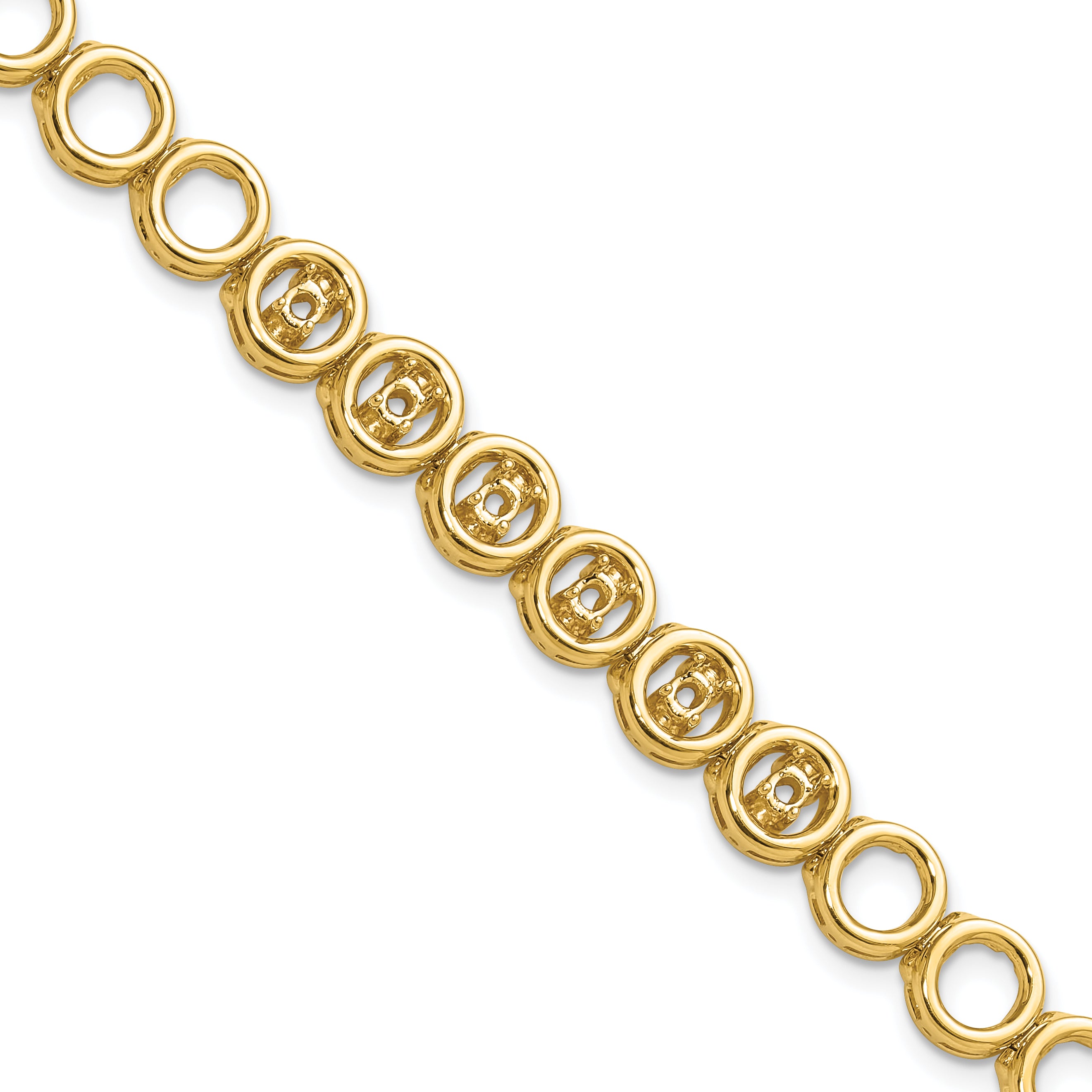 14k Holds 3/4 carat 6-3.2mm Circle Add-a-Diamond 7 inch Tennis Bracelet Mounting (No Stone Included) with 6 Heads Main image