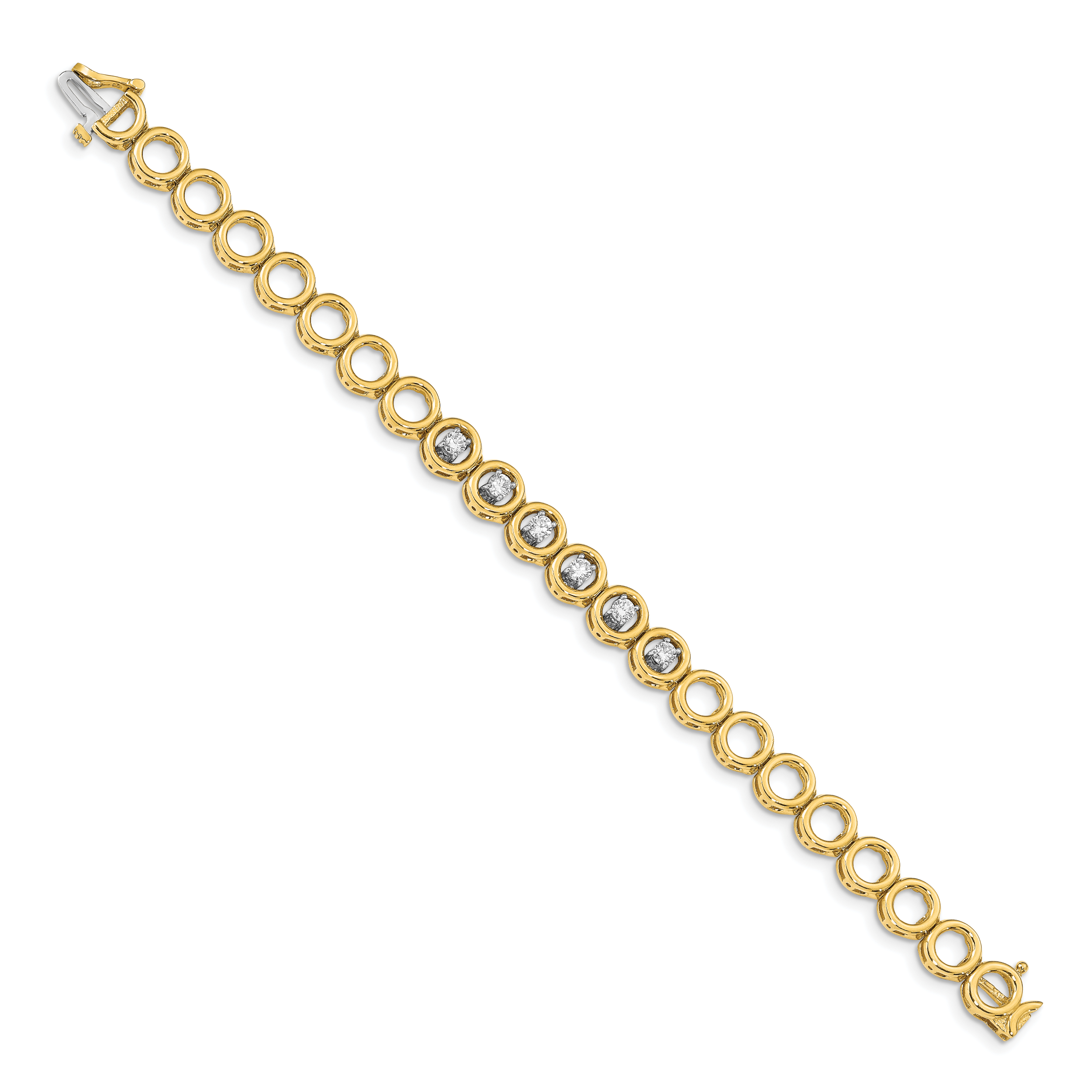 14k Complete 3/4 carat Round VS Diamond Circle Add-A-Diamond 7 inch Tennis Bracelet Secondary image