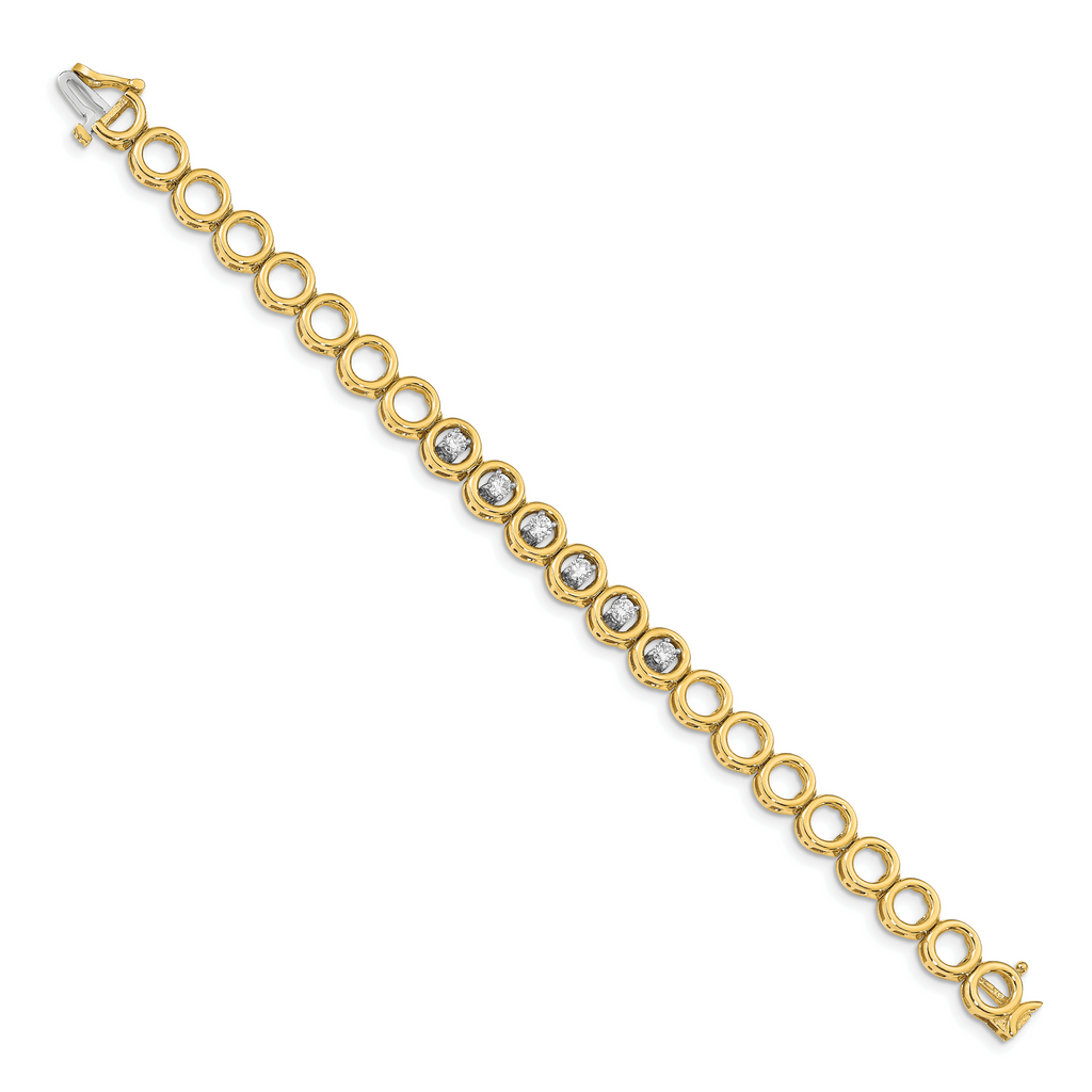 14k Complete 3/4 carat Round AAA Diamond Circle Add-A-Diamond 7 inch Tennis Bracelet