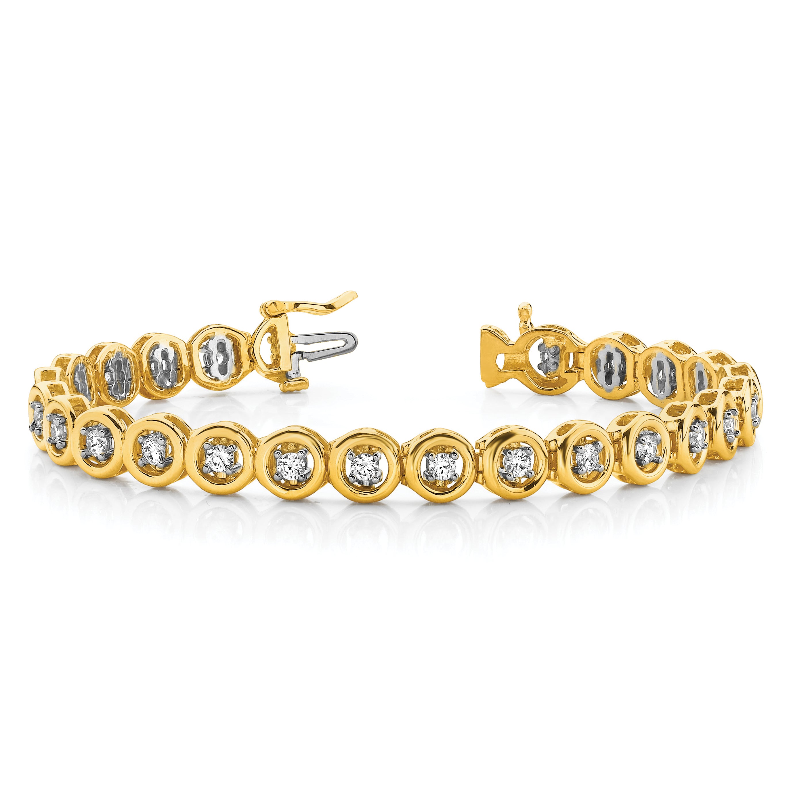 14k Complete 3/4 carat Round VS Diamond Circle Add-A-Diamond 7 inch Tennis Bracelet