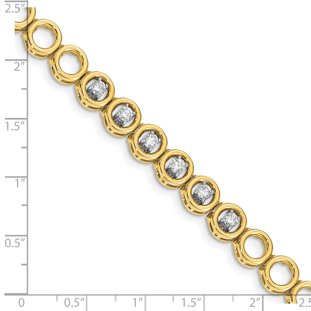 14k Complete 3/4 carat Round A Diamond Circle Add-A-Diamond 7 inch Tennis Bracelet