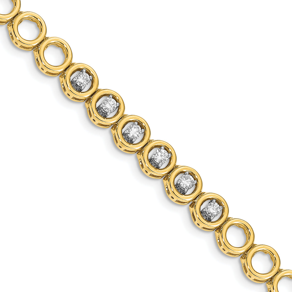14k Complete 3/4 carat Round AAA Diamond Circle Add-A-Diamond 7 inch Tennis Bracelet