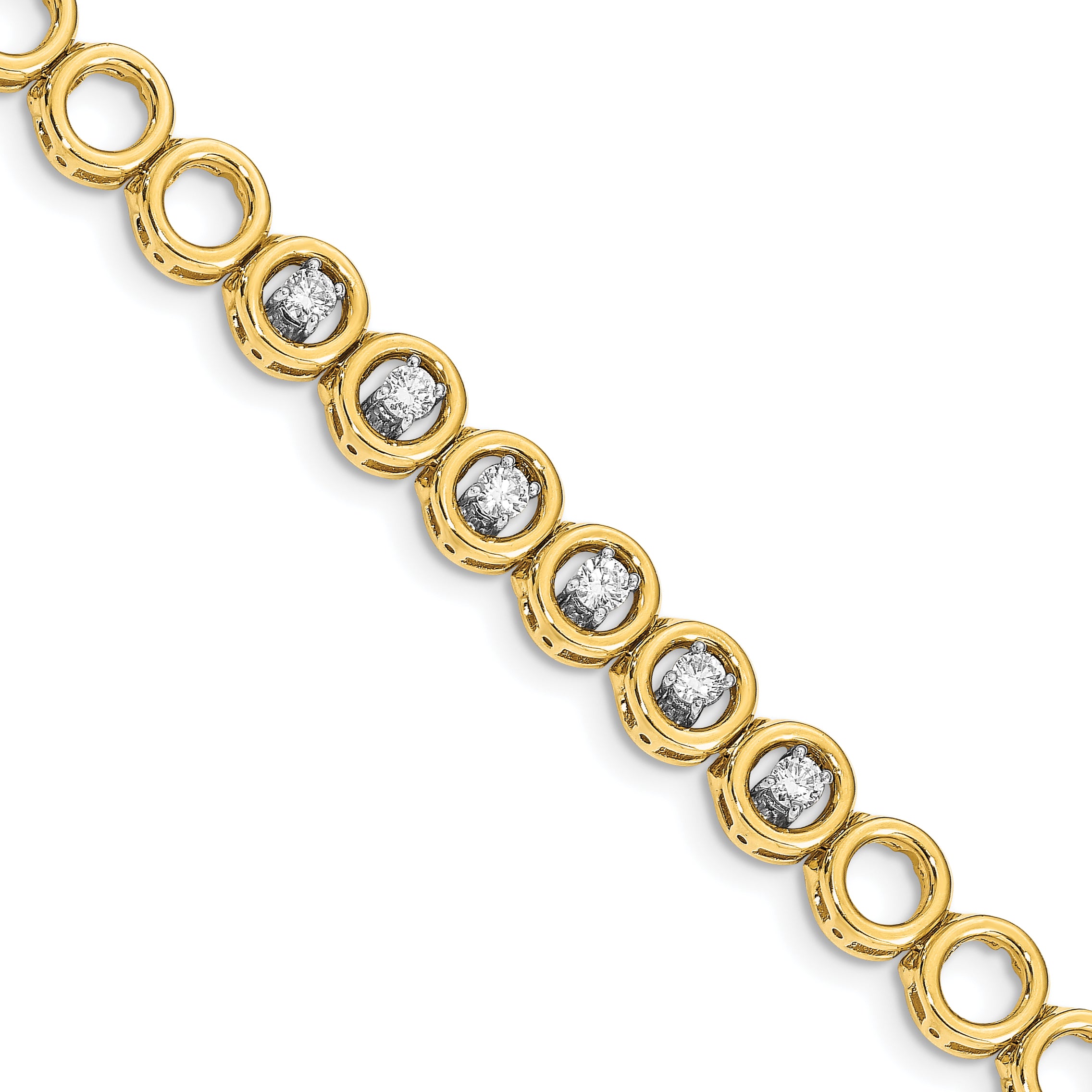 14k Complete 3/4 carat Round VS Diamond Circle Add-A-Diamond 7 inch Tennis Bracelet Main image