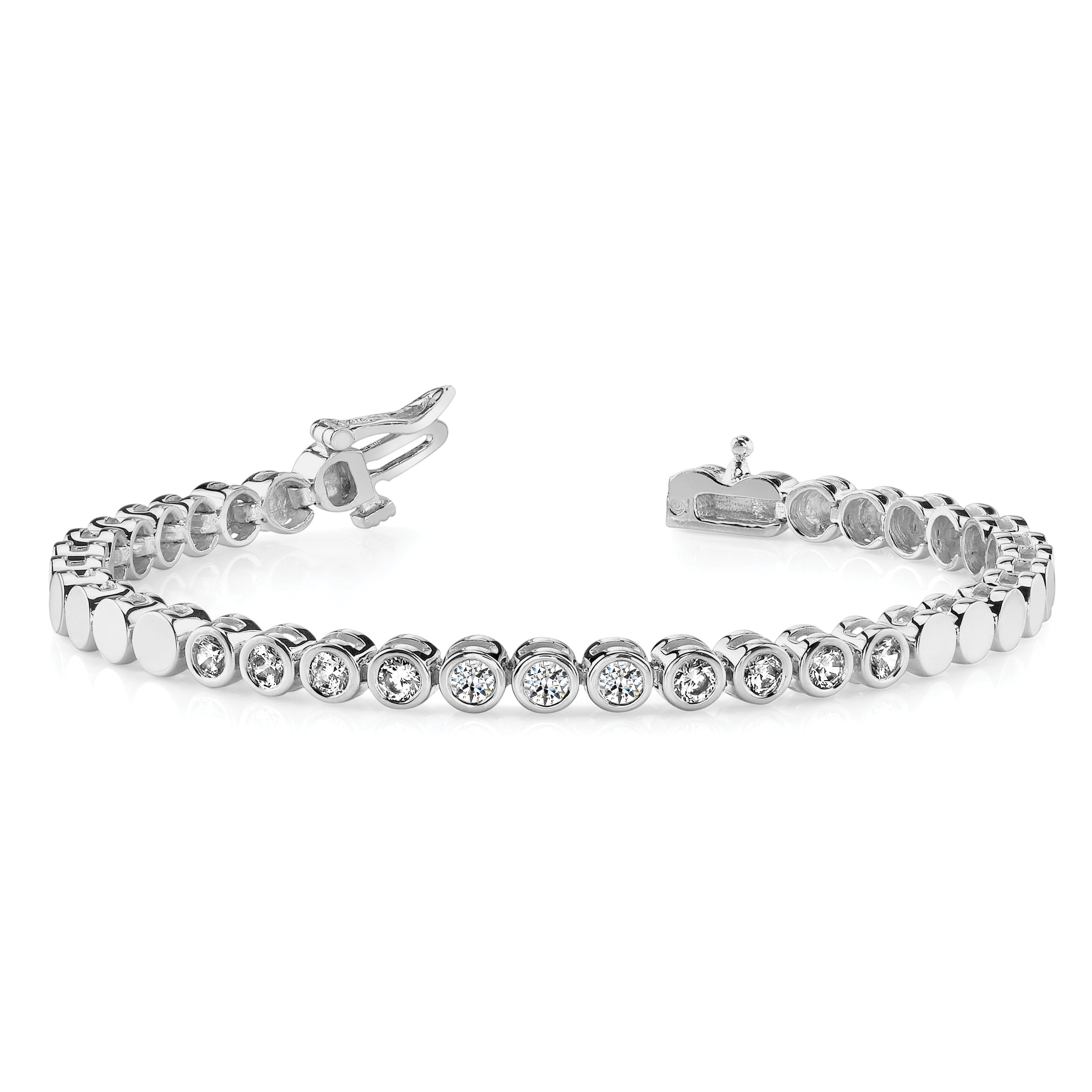 14k White Gold Holds 39 Stones up to 3mm Round Add-a-Diamond 7 inch Bracelet