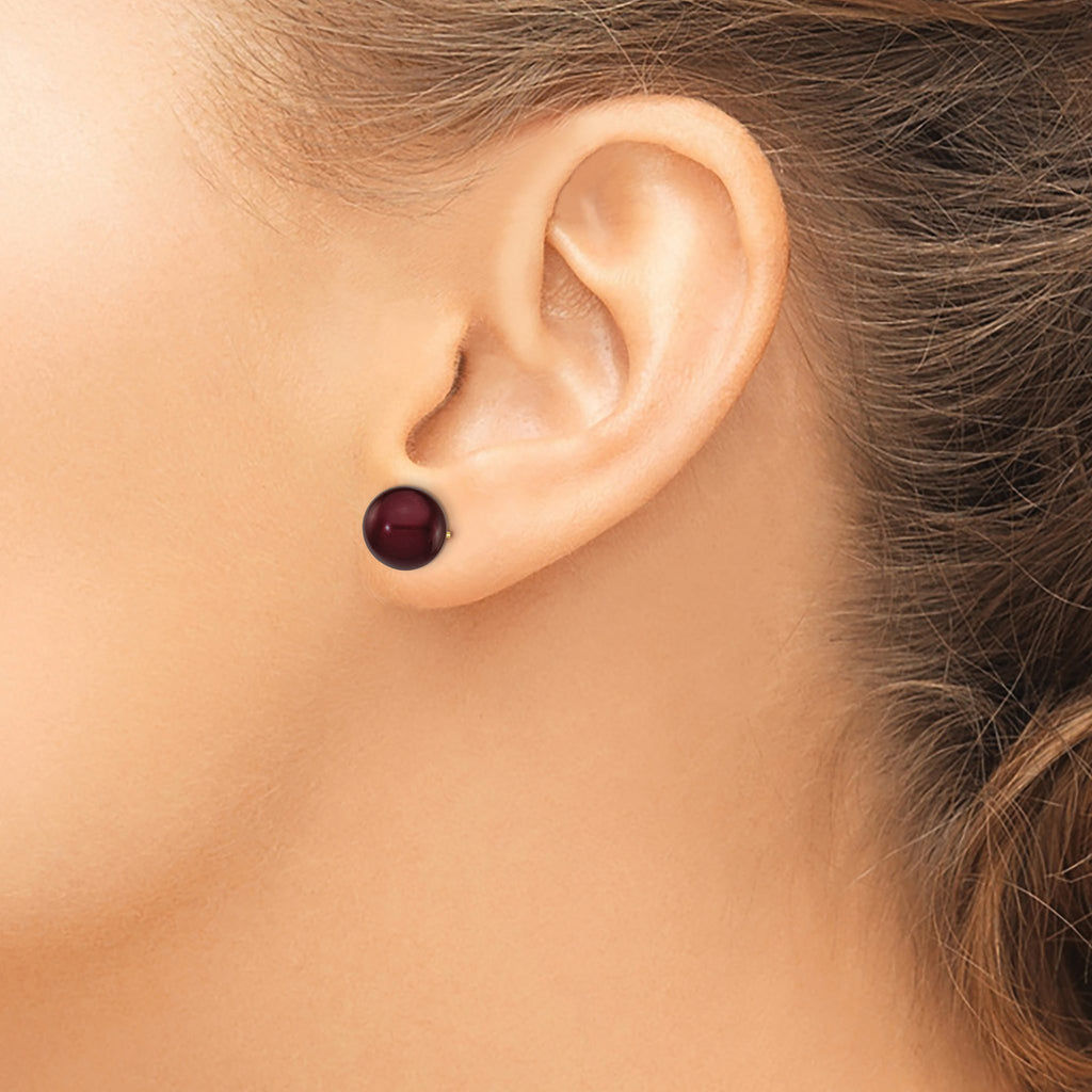Brown Freshwater Pearl Stud Earrings in 14K Yellow Gold, 9-10mm - Sophia Jewelers