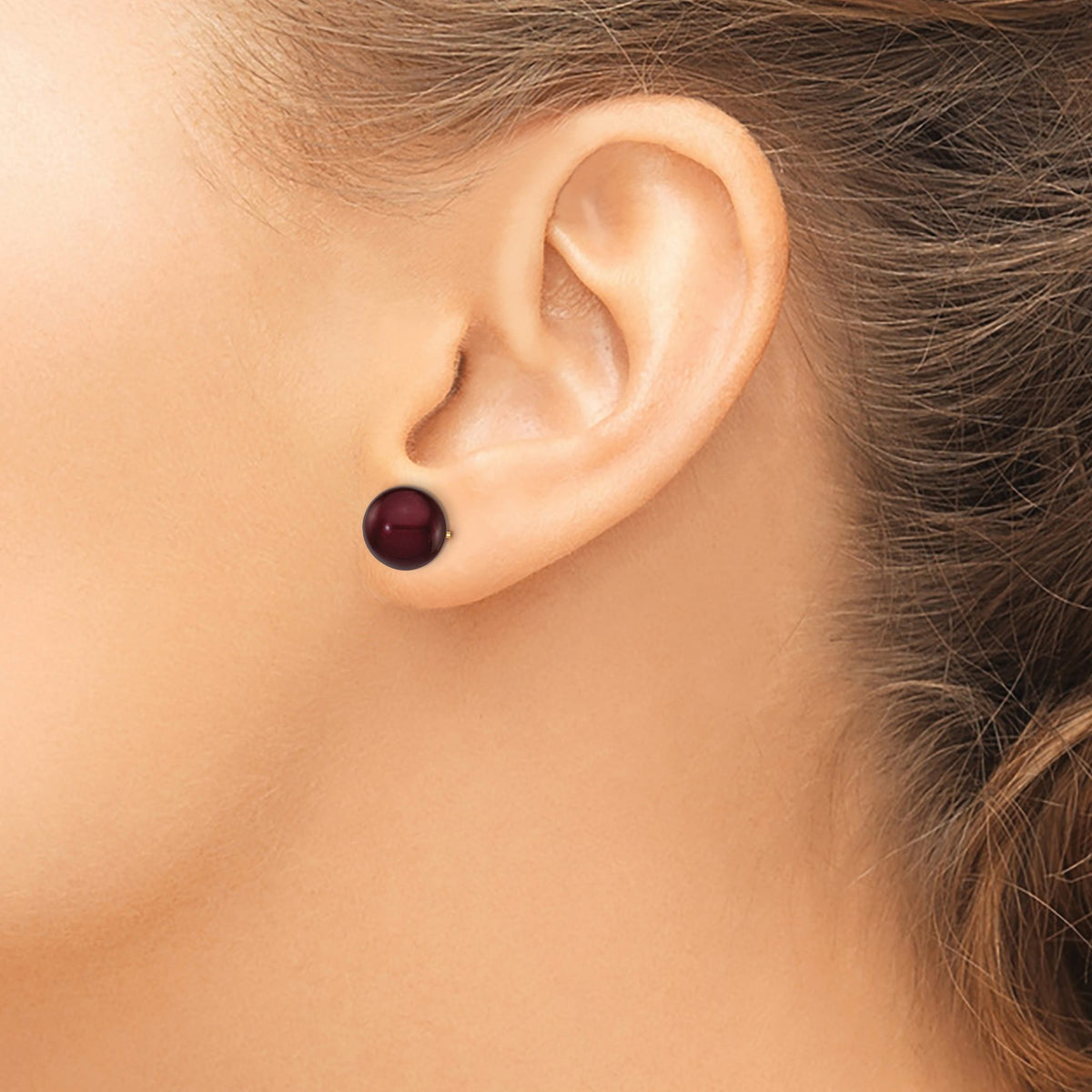 Brown Freshwater Pearl Stud Earrings in 14K Yellow Gold, 9-10mm - Sophia Jewelers
