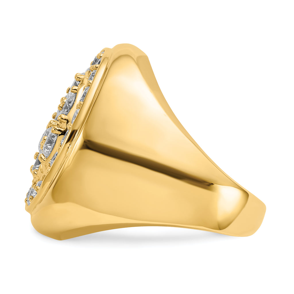 14k 2.87 carat AA Diamond Mens Cluster Ring
