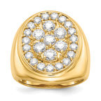 14k 2.87 carat AA Diamond Mens Cluster Ring