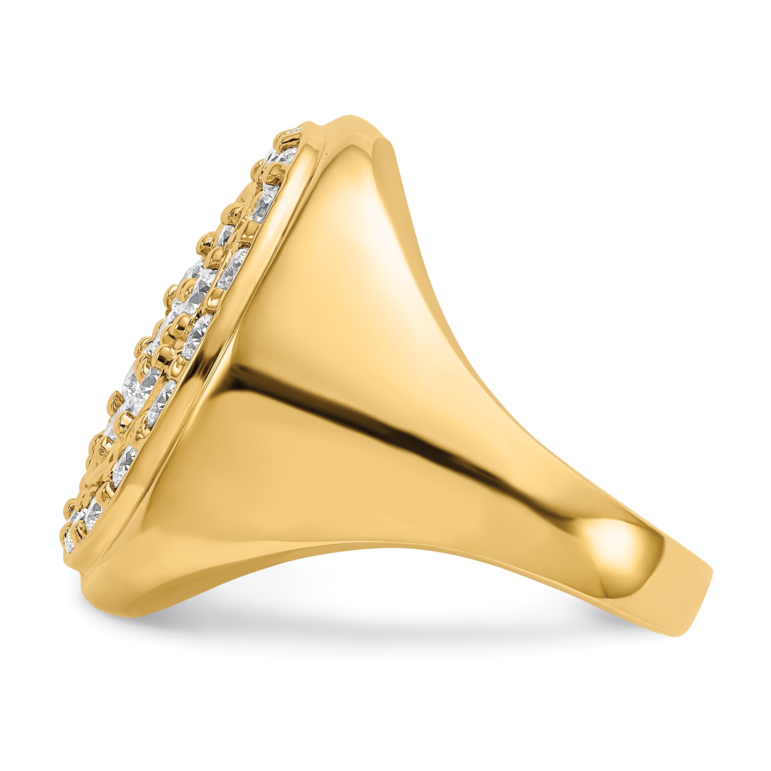 14k 2 carat AAA Diamond Mens Cluster Ring