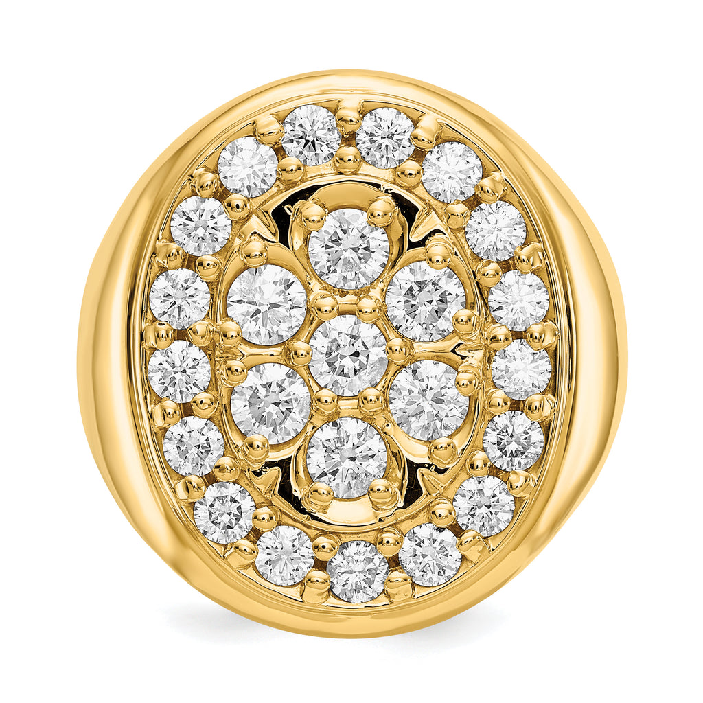 14k 2 carat AA Diamond Mens Cluster Ring