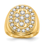 14k 2 carat AA Diamond Mens Cluster Ring