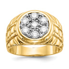 14k 1 carat AA Diamond Mens Cluster Ring