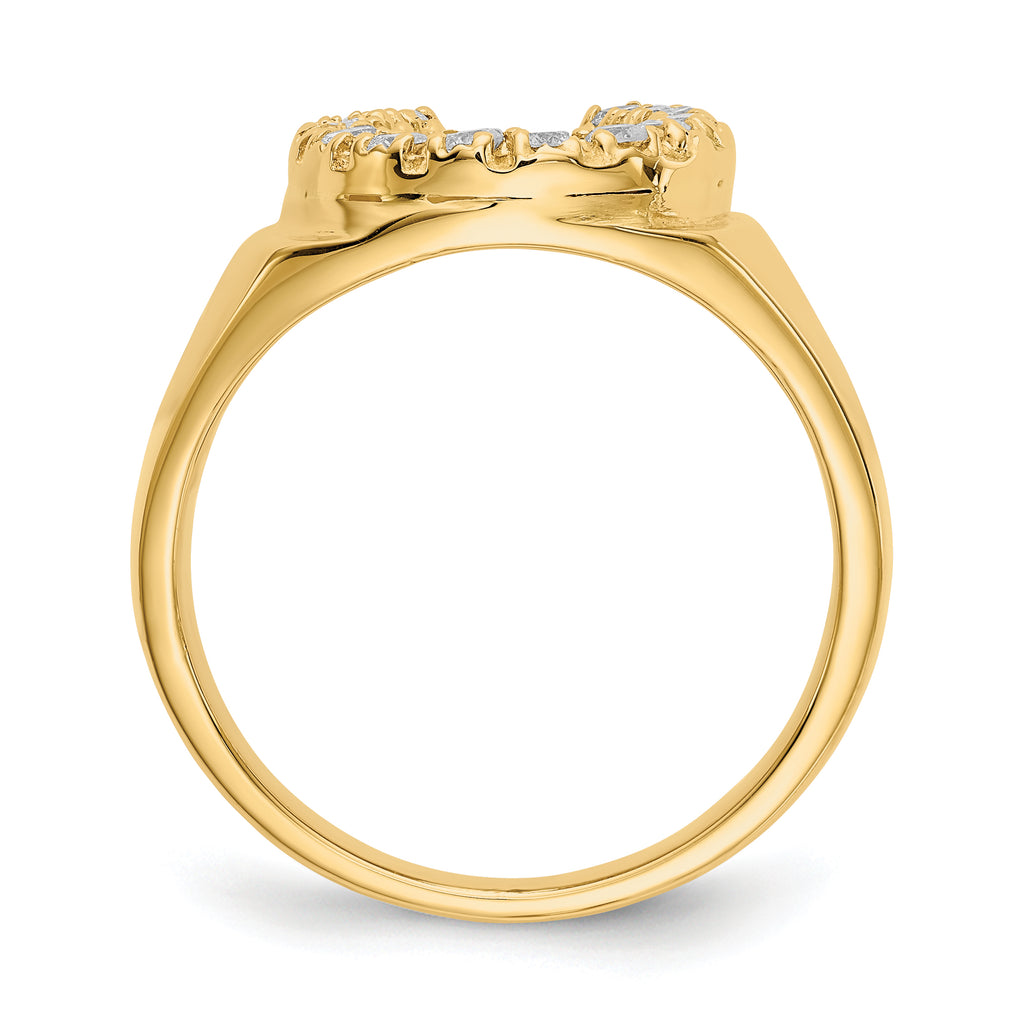 14k 1/2 carat AAA Diamond Mens Horseshoe Ring