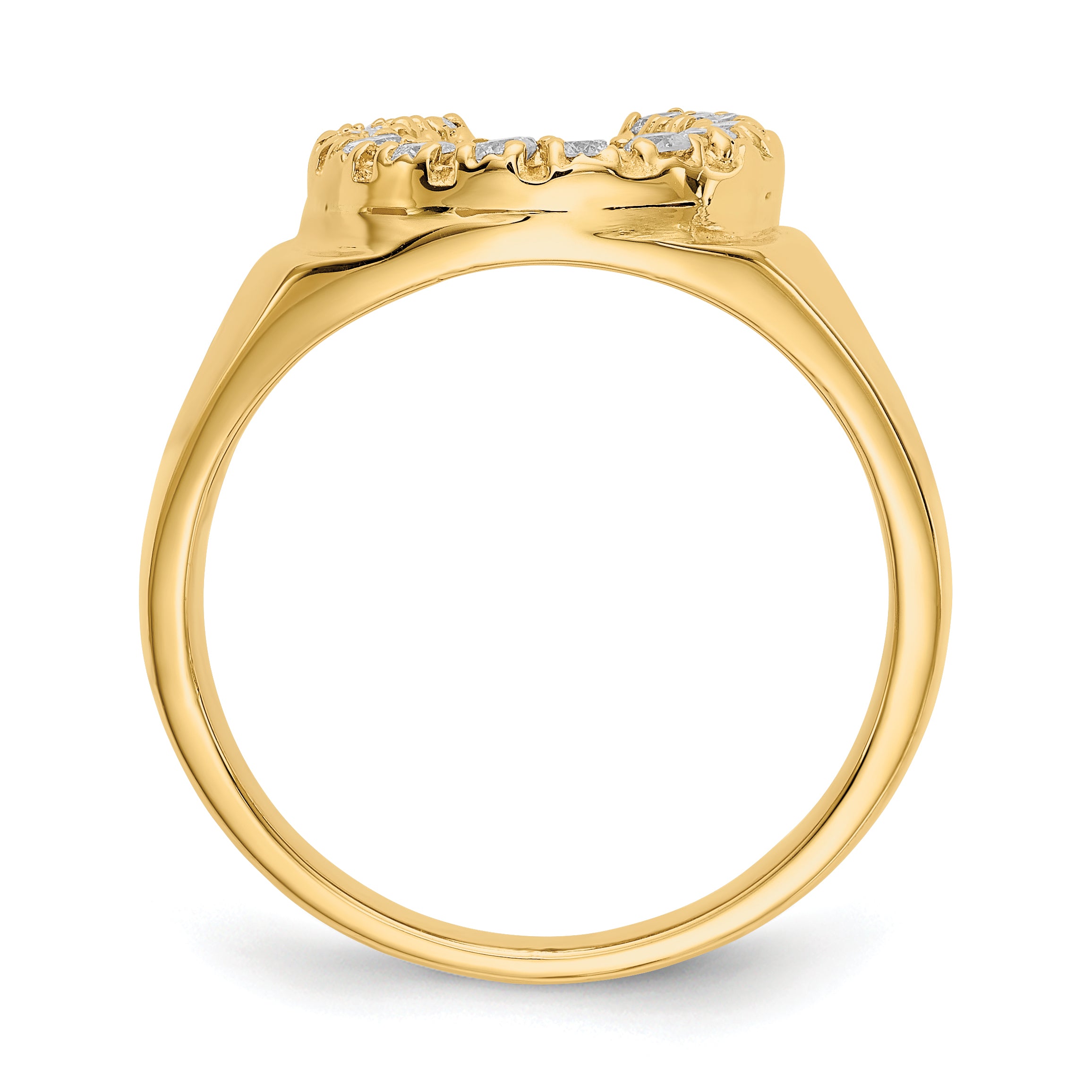 14k 1/2 carat AA Diamond Mens Horseshoe Ring