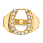 14k 1/2 carat AA Diamond Mens Horseshoe Ring