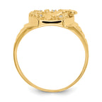 14k AAA Diamond Horseshoe with Horse in Center Mens Ring