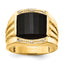 14k Barrel Onyx and AA Diamond Mens Ring
